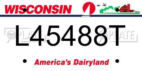 L45488T Wisconsin License Plate
