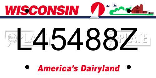 L45488Z Wisconsin License Plate
