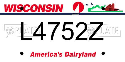 L4752Z Wisconsin License Plate