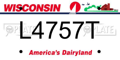 L4757T Wisconsin License Plate