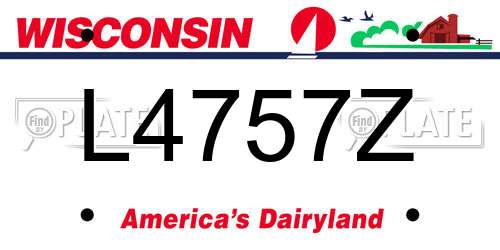 L4757Z Wisconsin License Plate