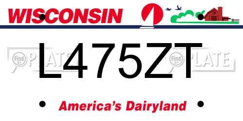 L475ZT Wisconsin License Plate