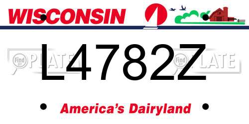 L4782Z Wisconsin License Plate