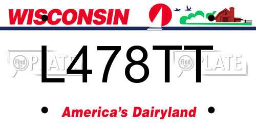 L478TT Wisconsin License Plate