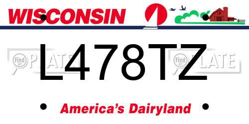 L478TZ Wisconsin License Plate