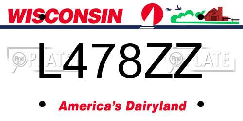 L478ZZ Wisconsin License Plate