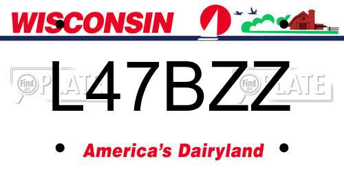 L47BZZ Wisconsin License Plate