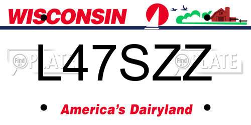 L47SZZ Wisconsin License Plate