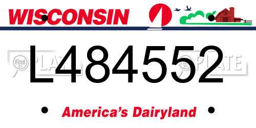 L484552 Wisconsin License Plate