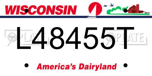 L48455T Wisconsin License Plate