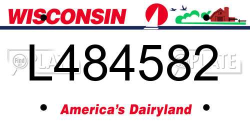 L484582 Wisconsin License Plate