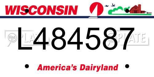 L484587 Wisconsin License Plate