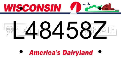 L48458Z Wisconsin License Plate