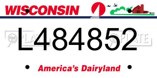 L484852 Wisconsin License Plate