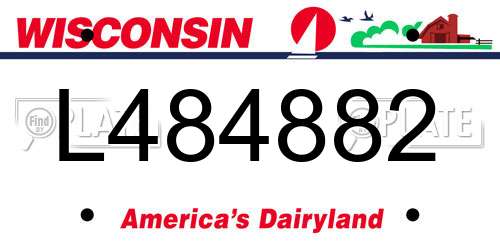 L484882 Wisconsin License Plate