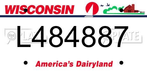 L484887 Wisconsin License Plate