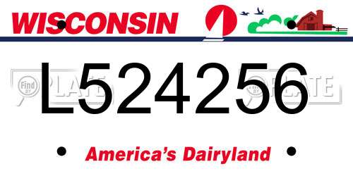 L524256 Wisconsin License Plate