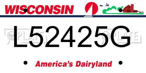 L52425G Wisconsin License Plate