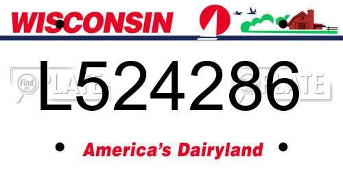 L524286 Wisconsin License Plate