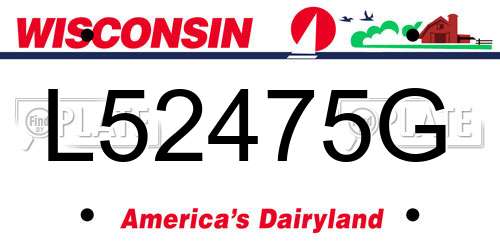 L52475G Wisconsin License Plate