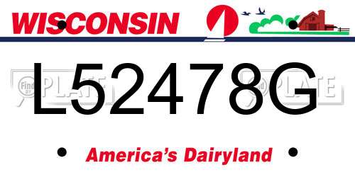 L52478G Wisconsin License Plate