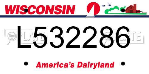 L532286 Wisconsin License Plate