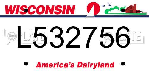 L532756 Wisconsin License Plate