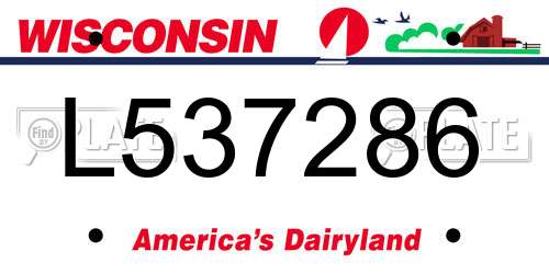 L537286 Wisconsin License Plate