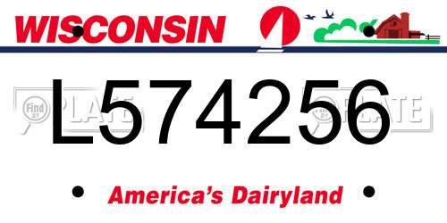 L574256 Wisconsin License Plate
