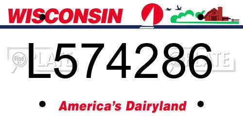 L574286 Wisconsin License Plate