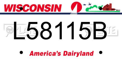 L58115B Wisconsin License Plate