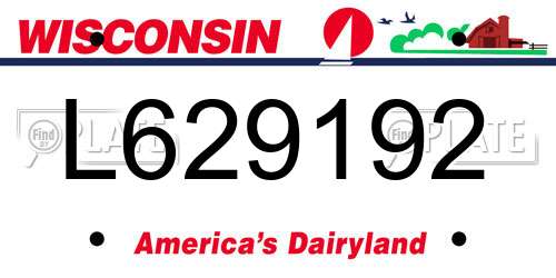 L629192 Wisconsin License Plate