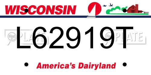 L62919T Wisconsin License Plate