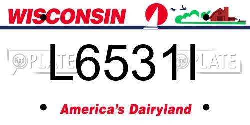 L6531I Wisconsin License Plate