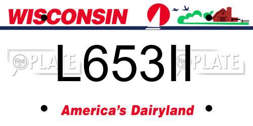 L653II Wisconsin License Plate