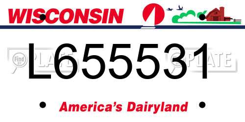 L655531 Wisconsin License Plate