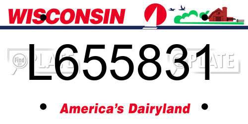 L655831 Wisconsin License Plate