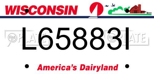 L65883I Wisconsin License Plate