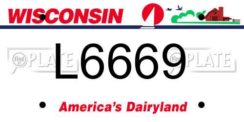 L6669 Wisconsin License Plate