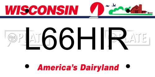 L66HIR Wisconsin License Plate