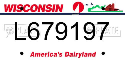 L679197 Wisconsin License Plate