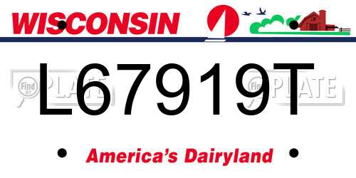 L67919T Wisconsin License Plate