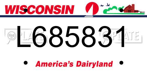 L685831 Wisconsin License Plate