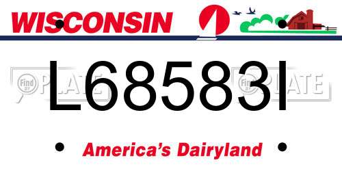 L68583I Wisconsin License Plate