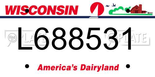 L688531 Wisconsin License Plate