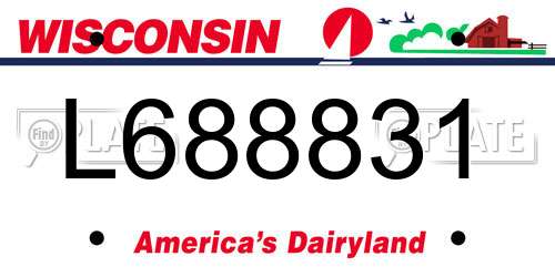 L688831 Wisconsin License Plate