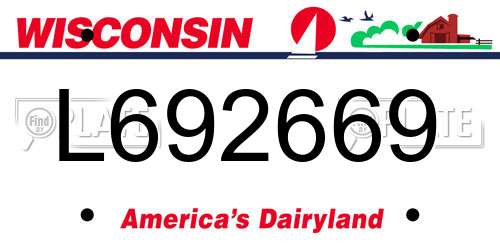 L692669 Wisconsin License Plate