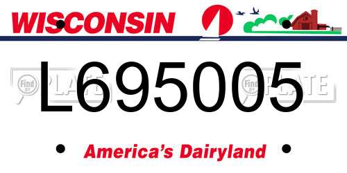 L695005 Wisconsin License Plate