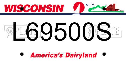 L69500S Wisconsin License Plate