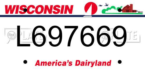 L697669 Wisconsin License Plate